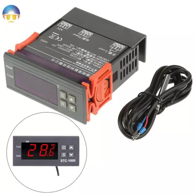 STC-1000 Digital Temperature Controller 220V 10A Thermostat Probe with Sensor