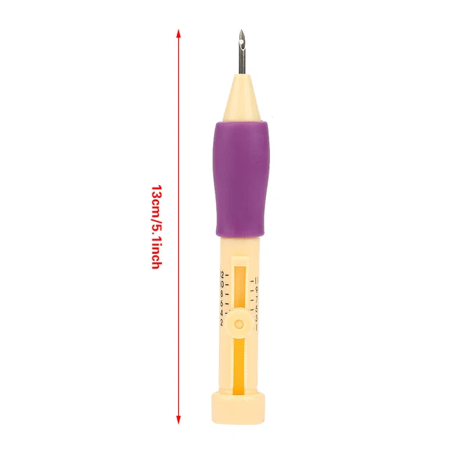 Pluma perforadora con aguja de fieltro bordado con 2 agujas de resorte conjunto de herramientas para hágalo usted mismo*sg5