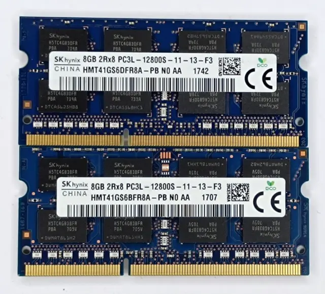 16GB Kit 2x 8GB SK Hynix RAM / HMT41GS6BFR8A / 8GB 2Rx8 PC3L-12800S-11-12-F3