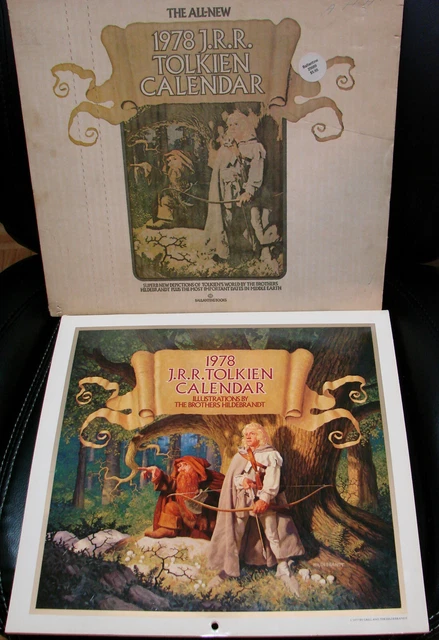 The Lord of the Rings. Tolkien. Calendar 1978. Beautiful. No tears or writings