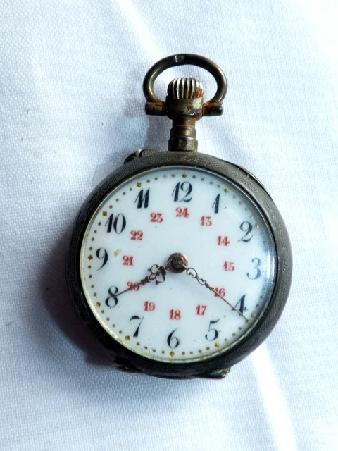Cadran émaillé Ancien Pour Montre à Gousset - Fond De Montre Chronomètre Labatut, Chiffres Romains