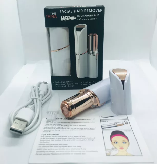 Facial Hair Remover, USB Cable rechargeable Finishing Touch Painless.