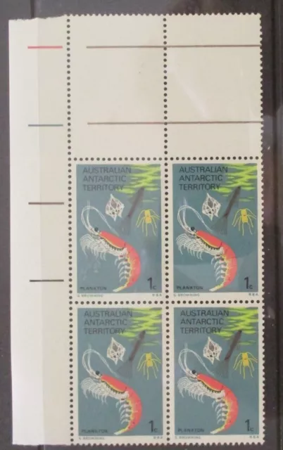 Australia Antarctic AAT 1973 Plankton 1c block 4 MUH with selvedge gutter