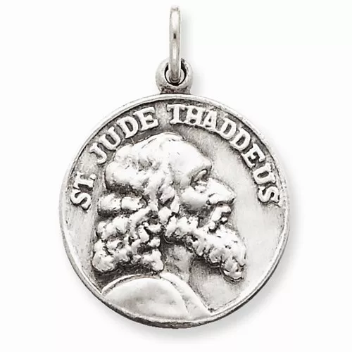 Sterling Silver Saint Jude Thaddeus Medal  Charm Pendant - 4  Grams