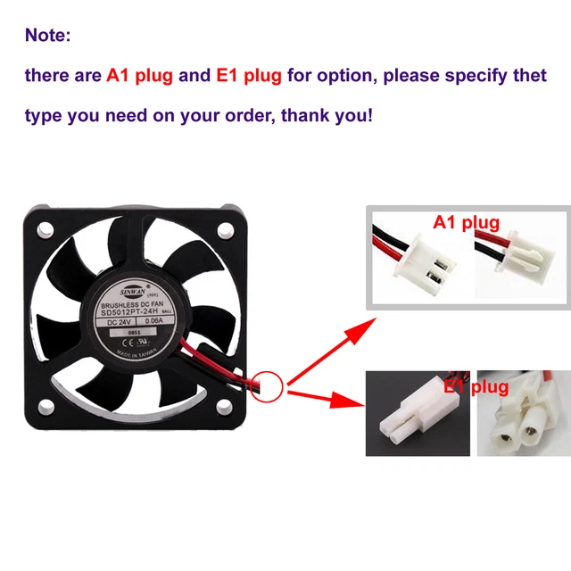 SINWAN SD5012PT-24H 5010 24V 0.06A Ball Bearing Cooling Fan for Danfoss Inverter
