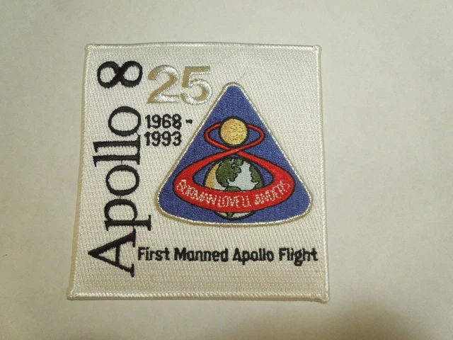 Vintage 25th Anniversary NASA Space Apollo 8 Fist Manned Apollo Flight Patch