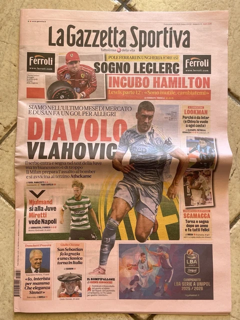A few pages from the Gazzetta dello Sport magazines with the guides to