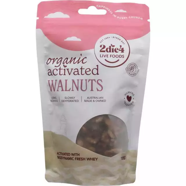 2die4 Live Foods Activated Organic Walnuts 120g