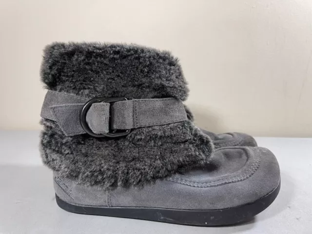 Kalso Earth Women's Gray Suede Side Zip Iridessa Ankle Boots Size 6.5B