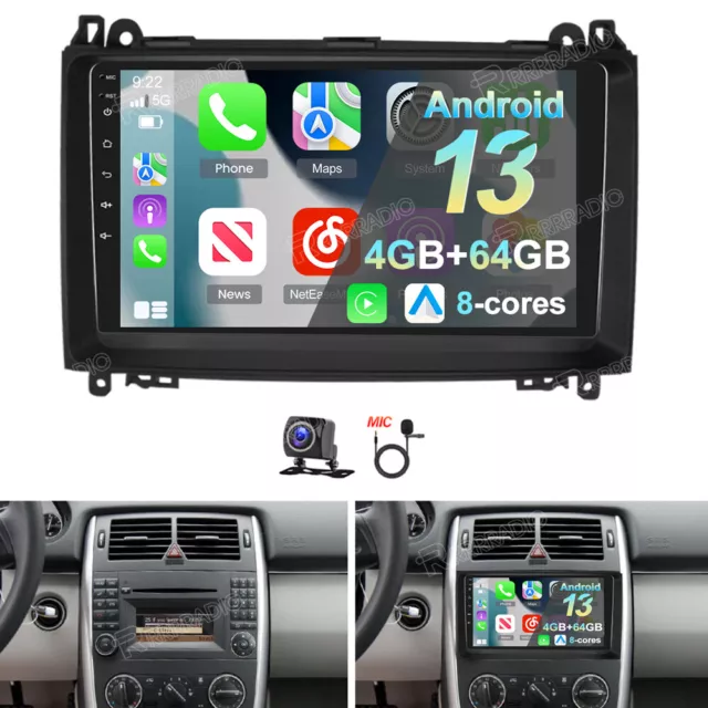 4G+64G Autoradio Für Mercedes Benz W245 W169 A B Klasse Android 13 GPS NAVI WIFI