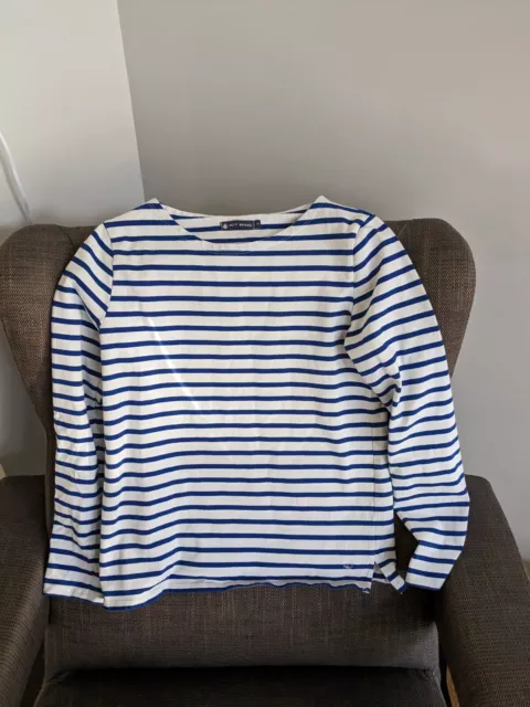 Petite Bateau Long Sleeve Top Blue White Stripe mariniere shirt top Small