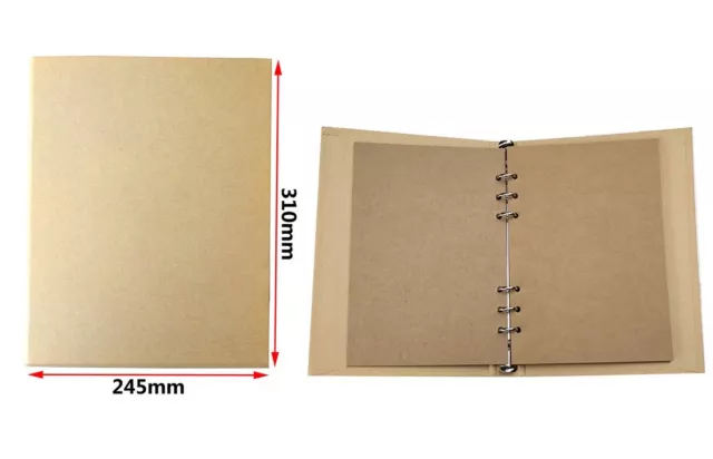 A4 4-Ring Binder Kraft Hard Cover DIY Scrapbook Sketchbook Book Album Wedding