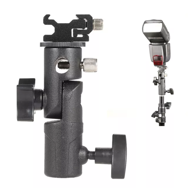 E-Type Flash Bracket/Umbrella Holder+Adjustable Hot Shoe Mount for Camera Tripod