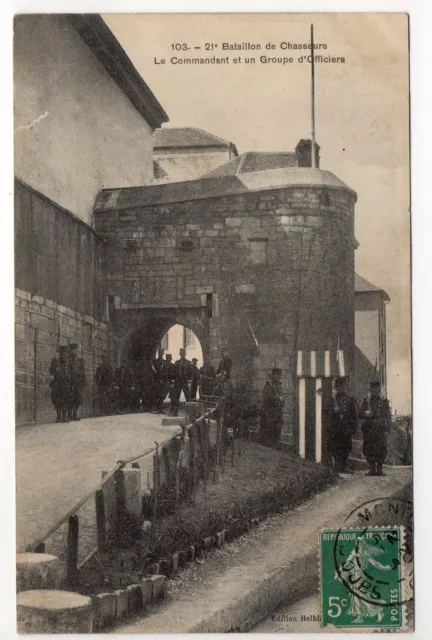 Montbéliard doubs CPA 25 21éme Bataillon de chasseurs le commandant et officiers