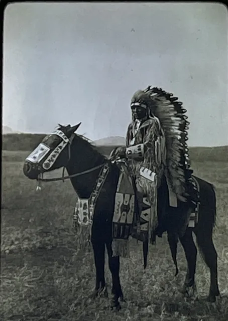Edward Curtis “Assiniboin Chief Hector” Native American Photography 35mm Slide