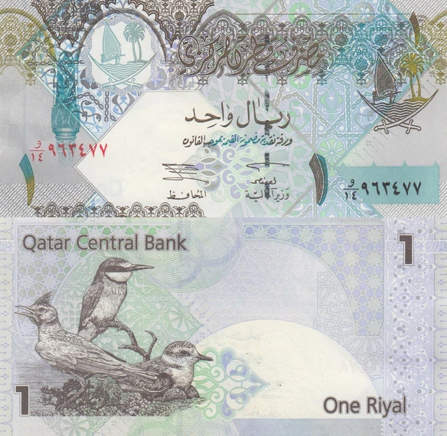 Qatar Riyal Boder QATAR 1 RIYAL (2003) - Birds of Qatar/p-20 UNC £1.81 - PicClick UK