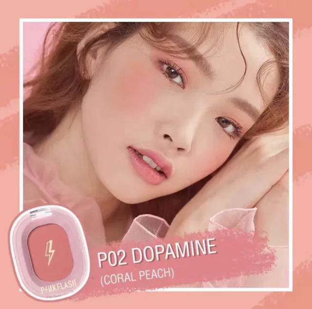 PinkflashP02 Dopamine Coral Peach Blush Natural LongLasting Matte Powder Blusher