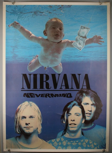 NIRVANA KURT COBAIN Dave Grohl Poster Original Nevermind Promo 1991 £ ...