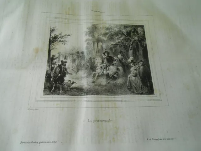 Litho 1834 engraving - The promenade