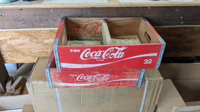 Vintage 1972 wood Coke Pop Crates