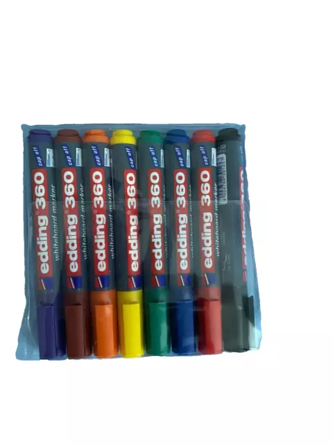 edding 360 Whiteboardmarker Set - bunte Farben - 8 Whiteboard Stifte - Rundspitz
