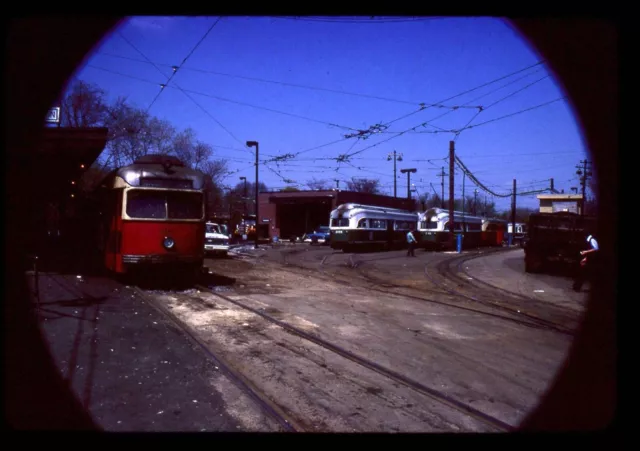Trolley Slide - MBTA #3241 PCC Streetcar Boston College Yard 1979 Inspection x2