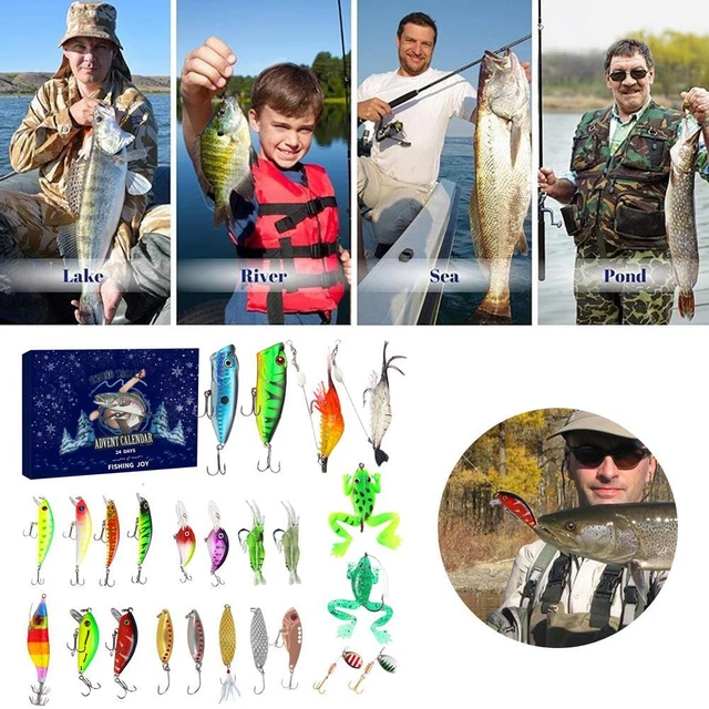 2024 CALENDARIO DELL'AVVENTO di Natale 2024 Set 24 esche da pesca