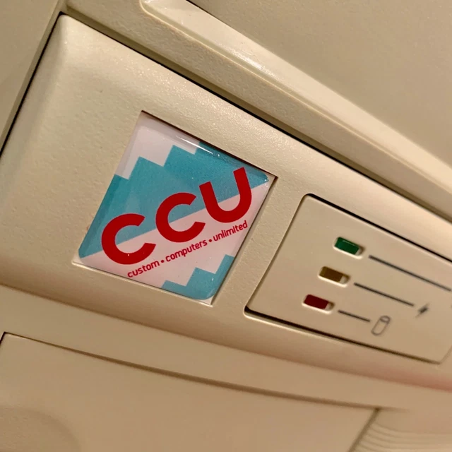 CUSTOM VINTAGE 386 486 Computer Case Badge Domed Sticker Retro PC CCU