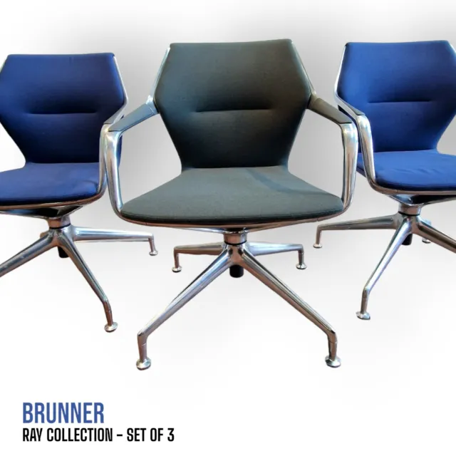 Set Of 3 Brunner Ray Swivel Chairs Office Boardroom Meeting Executive RRP£6,000!