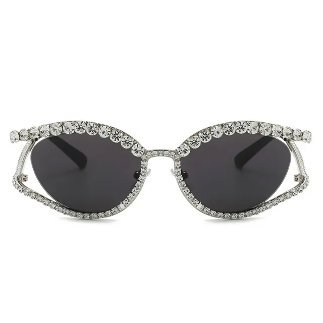 Luxury Rhinestone Crystal Sunglasses Women Fashion Oval Shades Gift Party Summer