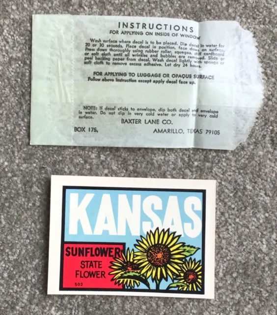 Vintage Kansas Sunflower State Flower Travel Decal Sticker