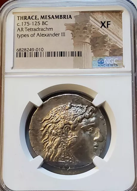 Thrace Mesambria Alexander III Tetradrachm NGC XF Ancient Silver Coin