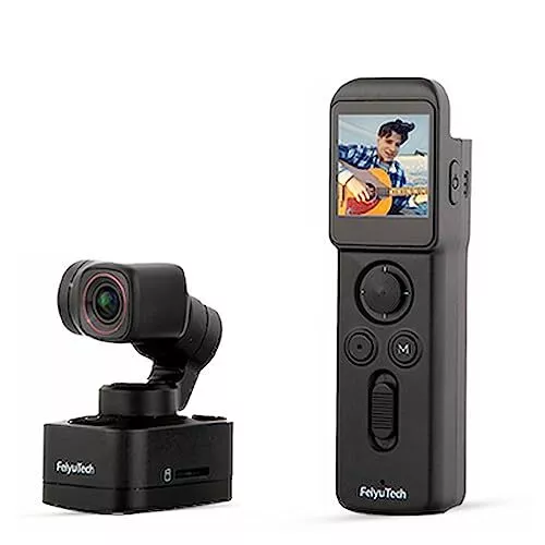 Feiyu Pocket 3 mit Fernbedienungspaket - Vlog-Kamera mit 3-Achsen Gimbal, 4K Cam