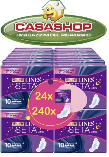 24 X LINES SETA ULTRA NOTTE Confezioni da 10 assorbenti