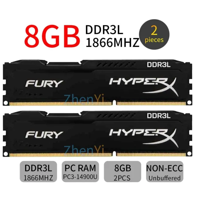 16GB 2x 8GB DDR3L 1866MHz PC3L-14900 HX318LC11FB/8 PC Memory RAM HyperX FURY BT