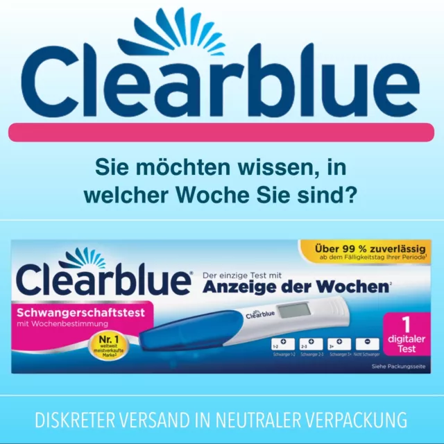 Clearblue Schwangerschaftstest mit Anzeige der Wochen Digital 1 Test