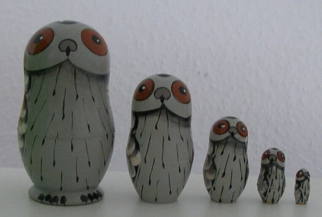 Russische Matroschka, Babuschka, Schnee-Eulen-Matrjoschka! GUTES GESCHENK!