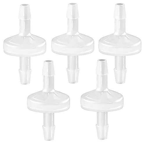 5 Packs Check Valve 1/8â€(3MM) One-Way PVDF Plastic Hose Barb for Fuel Gas