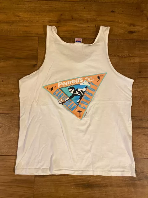 Vintage 80's Miami Beach Penrods Volleyball ￼ “Caribbean Cowboy” Tank Top Large