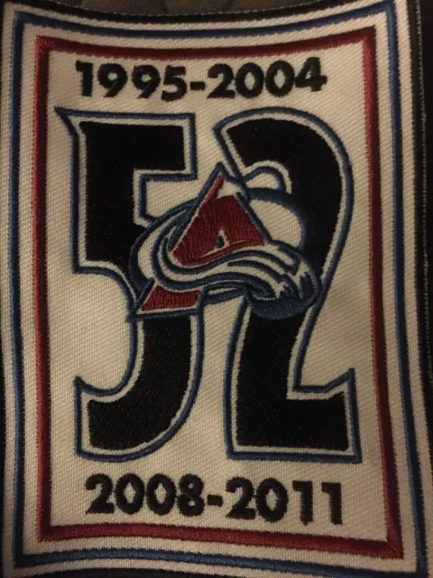 Adam Foote jersey retirement game patch Worn as a jersey patch on