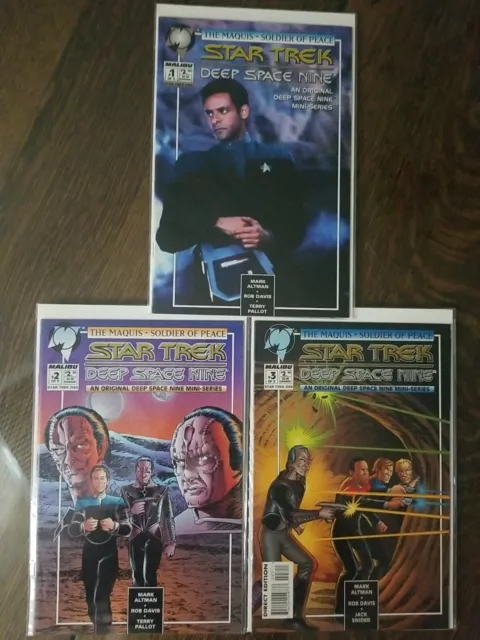 Star Trek Deep Space Nine 1-3 Maquis Soldier Peace Malibu Comics DS9 Mini Series