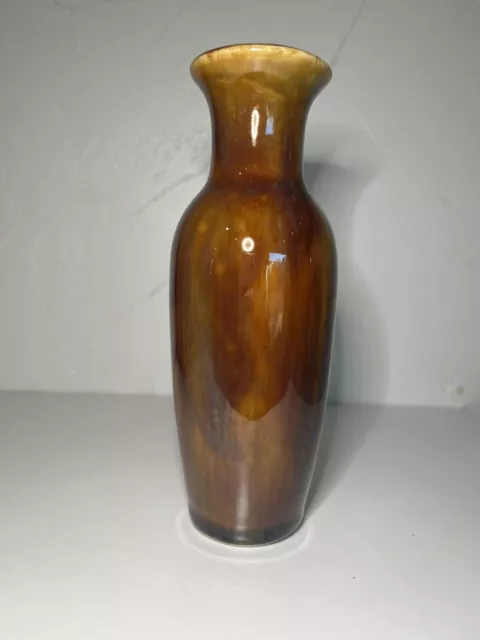 Vintage Brown Glazed Stoneware Vase