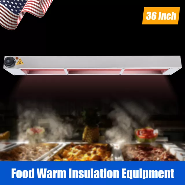 36'' Food Warmer Light 600 W Commercial Food Heater Lamp Buffet Restaurant Bar