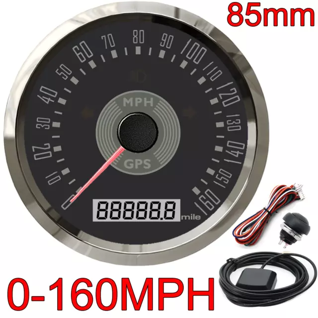 85MM Classical GPS Speedometer 0-160MPH with Backlight for Auto Car  Motorcycle