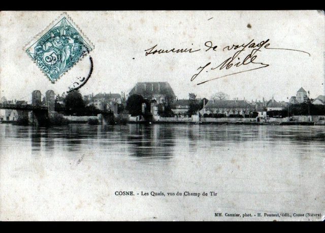 COSNE (58) PONT suspendu & VILLAS en 1907