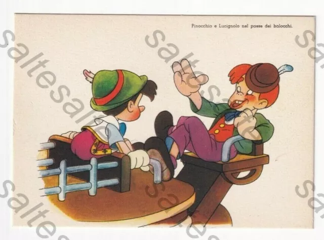 Al1 - Cartolina Pinocchio Originale Walt Disney Disney Saiga Genova Non Viaggiat