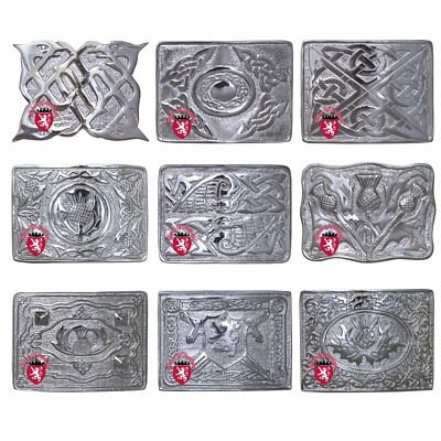 Cardo Fibbia Cintura Kilt Scozzese Celtic Serpente Highland Cardo Foglie Fibbie Cromo 