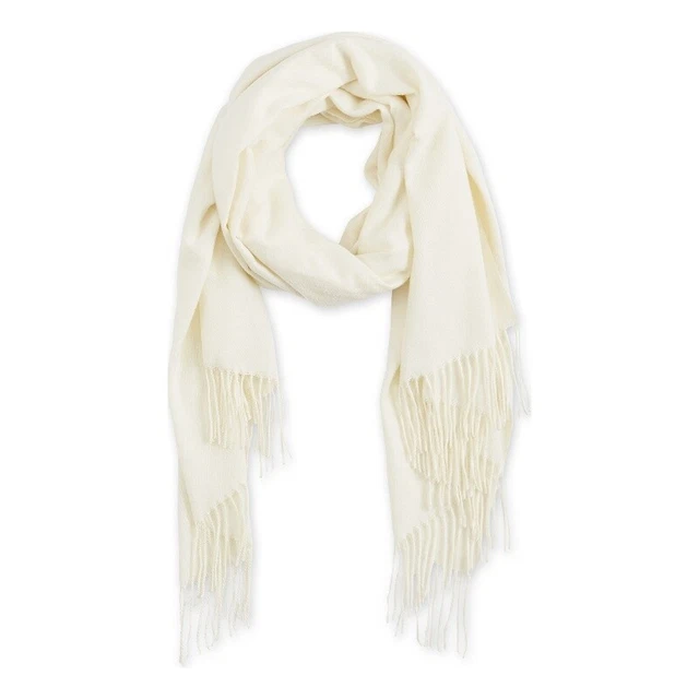 Solid Fringe Scarf - Cream 76x28.5