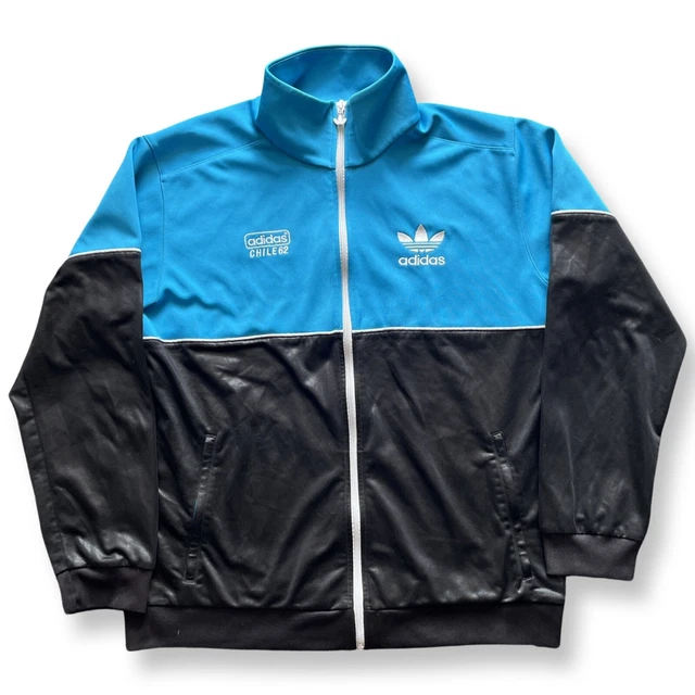Giacca Adidas Chile 62 Tuta Top Blu Nero Traccia Uomo Taglia LARGE