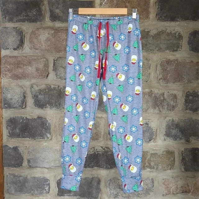 Justice Christmas Pajama Bottoms Pants Girl's Size 12 Santa Snowflakes Trees